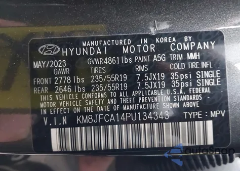 2023 Hyundai Tucson Hybrid Sel Convenience z USA, uszkodzony, nr VIN KM8JFCA14PU134343